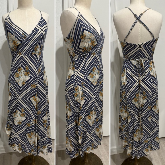 O'Neill Leelee Light Beige Print Wrap Dress - XS - Picture 2 of 13